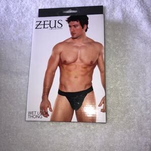 Mens Sexy Black Wet Look Thong Underwear Valentines Day AL24-4802 NEW